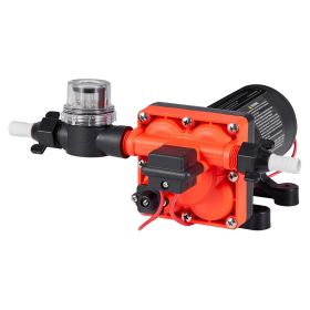 RV Water Pump, 12V DC 5 GPM (18.9 L/min), 4-Chamber Self-Priming Diaphragm Water Pump with Automatic Pressure Switch, 70 PSI Max Pressure