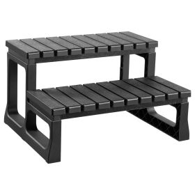 Hot Tub Steps, 2-Step Spa Outdoor Stairs, Heavy Duty 23.6 inch Wide PP Above-Ground/Inflatable Pool Ladder with 320 lbs Weight Capacity