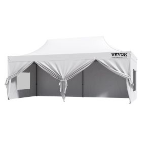 10x20 FT Pop up Canopy with Removable Sidewalls, Instant Canopies Portable Gazebo & Wheeled Bag, UV Resistant Waterproof