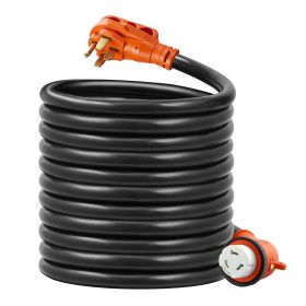 30 Feet RV Power Cord, 50 Amp, Heavy Duty STW 6/3 + 8/1 Generator Cord, NEMA 14-50P Male NEMA SS2-50R Female Plug